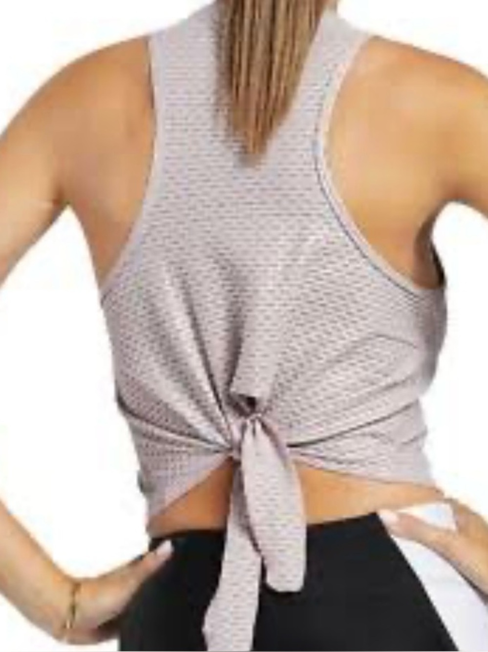 Koral Mauve Waffle Tie-Back Racerback Tank